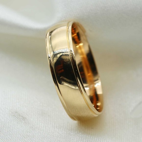10 K Gold wedding Band 6mm , white gold, yellow gold, rose gold - Picture 1 of 4